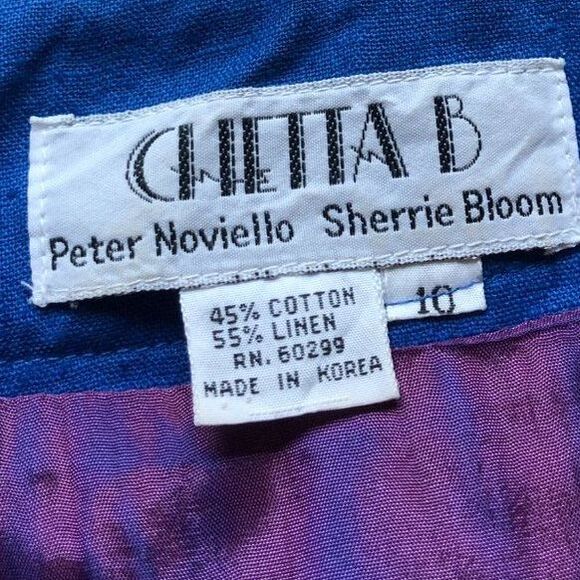 Vintage Button Front Midi Dress Size 10 Blue Statement Button Short Sleeve - Picture 4 of 9